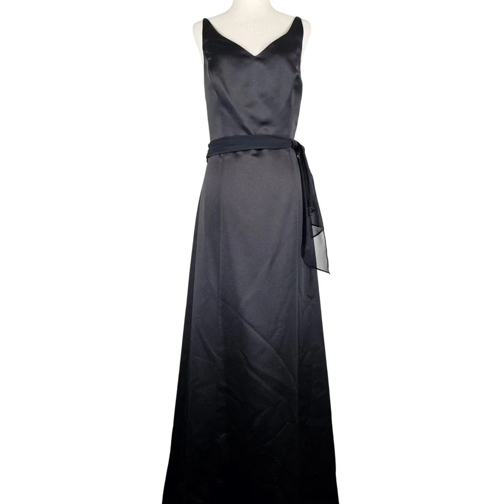 Source Unknown | Dresses | Davids Bridal Dress Womens 2 Black Satin Formal  Evening Gown Style 8788 Long | Poshmark